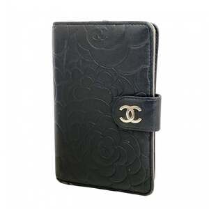 CHANEL Black Lambskin Leather Wallet